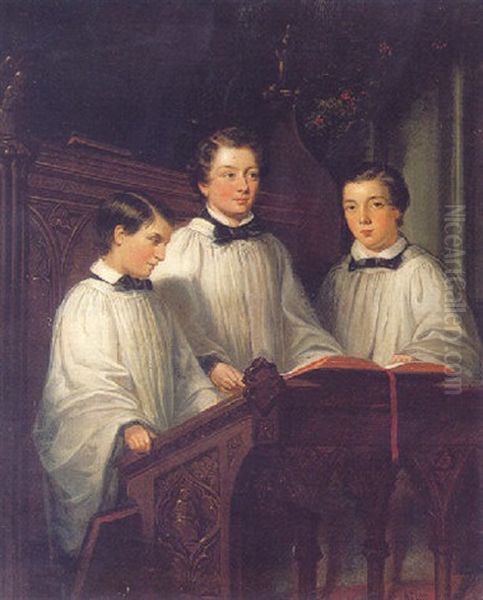 Choristers At Christmas Oil Painting by William Powell Frith