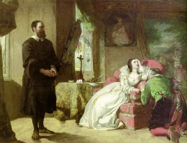 John Knox Rebuking Mary Queen Of Scots Oil Painting by William Powell Frith