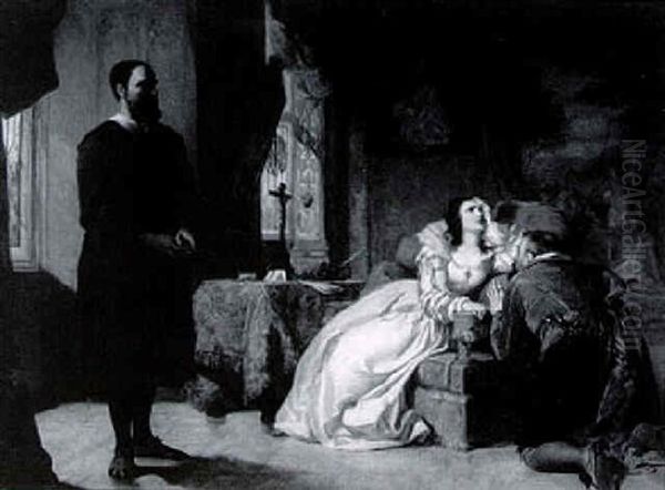 John Knox Rebuking Mary Queen Of Scots Oil Painting by William Powell Frith