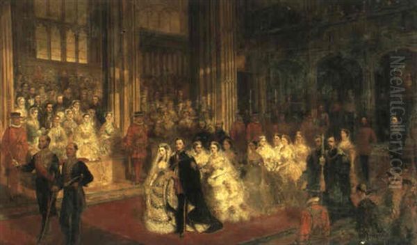 The Marriage Of Their Royal Highnesses The Prince Of Wales  And The Princess Alexandra Of Denmark Oil Painting by William Powell Frith