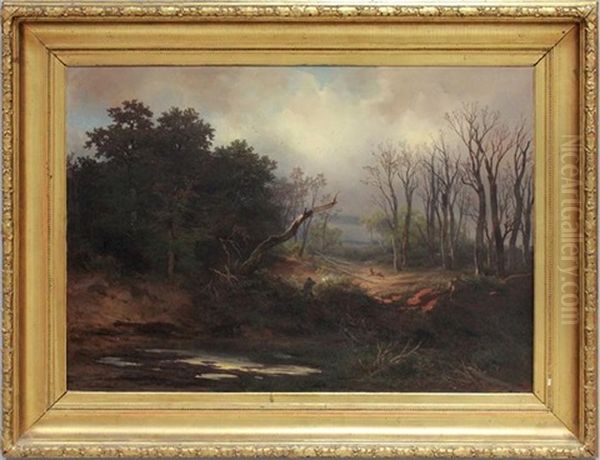 Waldlandschaft Nach Regen Im Herbst Oil Painting by Melchior Fritsch