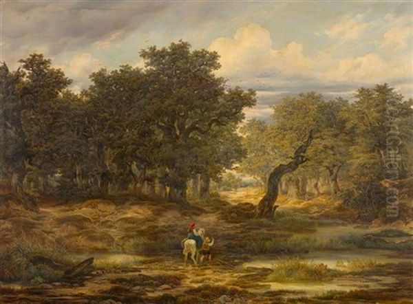 Waldlandschaft Mit Personen Oil Painting by Melchior Fritsch