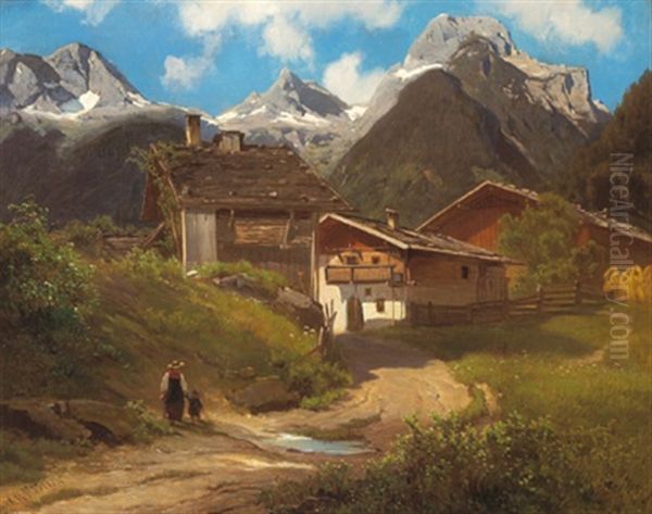 Einfahrt Nach Loser, Nachst Salzburg Oil Painting by Melchior Fritsch