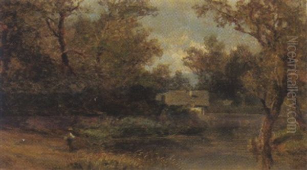 Romantische Landschaft Mit Figurlicher Staffage Oil Painting by Melchior Fritsch