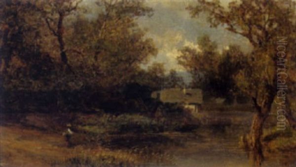 Romantische Landschaft Mit Figurlicher Staffage Oil Painting by Melchior Fritsch