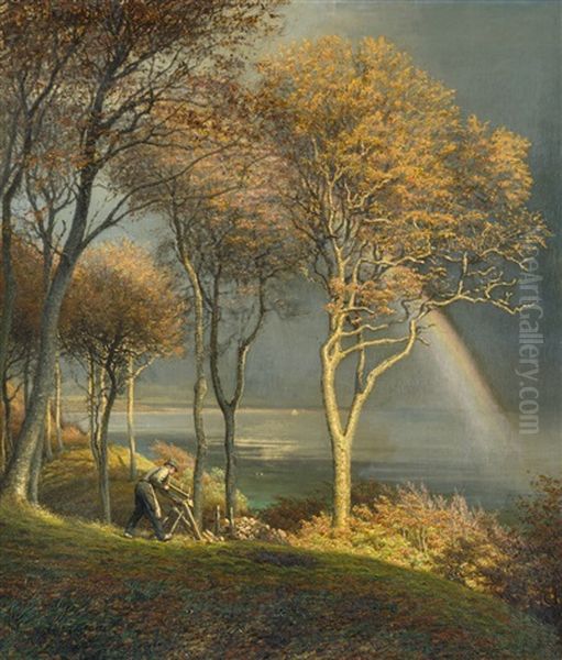 Regenbogen Bei Aarhus Oil Painting by Andreas Fritz