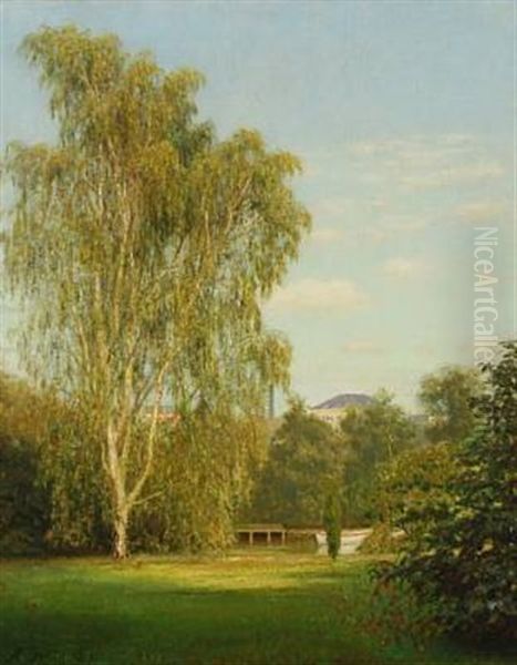 Fra Bryggeriet Ceres Have I Aarhus Oil Painting by Andreas Fritz