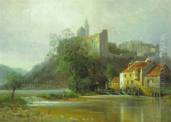 Muhle Bei Bautzen Am Spreeufer Oil Painting by Max Fritz