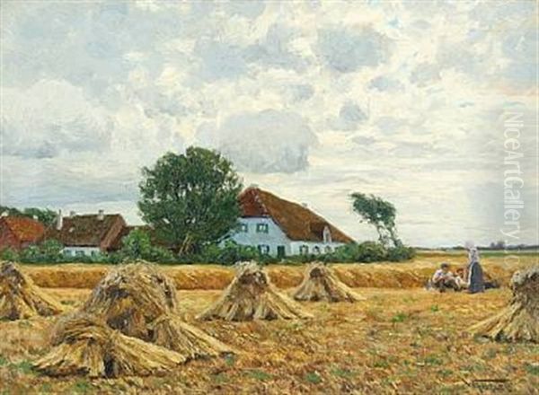 Rast Bei Der Ernte Oil Painting by Wilhelm Fritzel