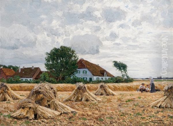 Harvest Oil Painting by Wilhelm Fritzel