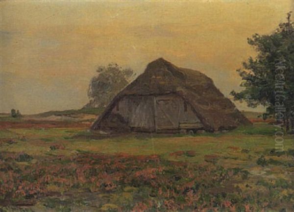 Schafstall In Der Heide Oil Painting by Wilhelm Fritzel