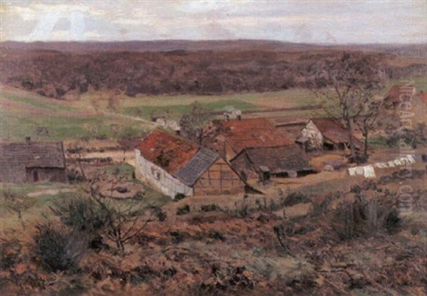 Gehoft In Landschaft Oil Painting by Wilhelm Fritzel