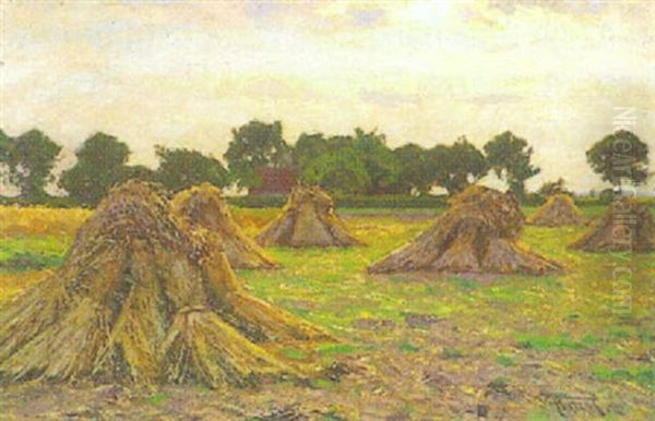 Landschaft Mit Heugarben Oil Painting by Wilhelm Fritzel