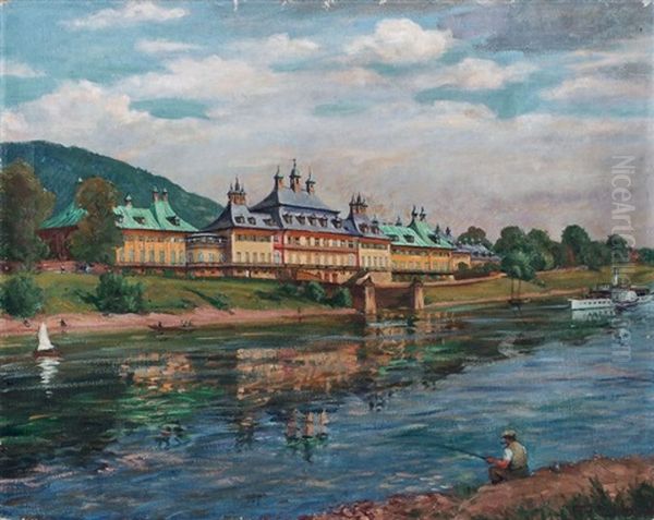 Schloss Pillnitz Oil Painting by Julius Otto Fritzsche