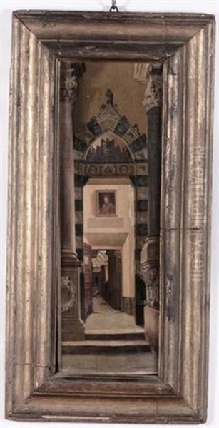 Interno Di Chiesa Oil Painting by Antonio Frixione