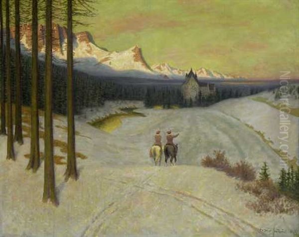 Winterstilles Land Oil Painting by Hermann Frobenius