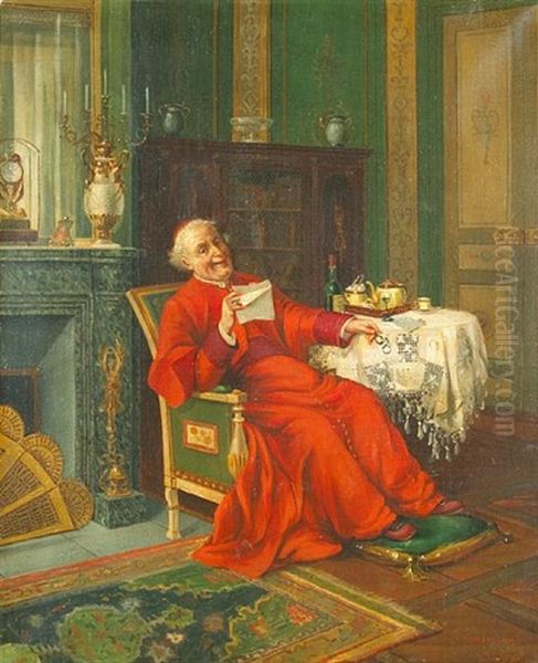 Le Dejeuner Du Cardinal Oil Painting by Karl (Charles) Froelich