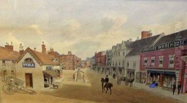 Beccles High Street Oil Painting by William Frederick Austin