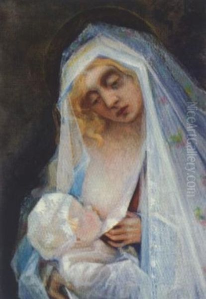 Madonna Mit Kind Oil Painting by Leopold Froehlich