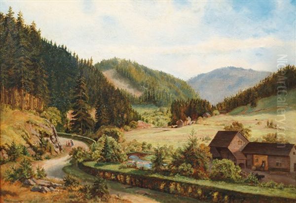 In The Thuringian Forest Oil Painting by Otto Froehlich