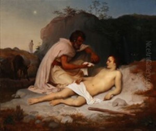 The Good Samaritan Oil Painting by Lorenz Frolich