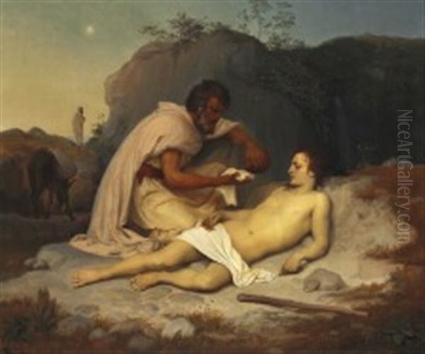 The Good Samaritan Oil Painting by Lorenz Frolich