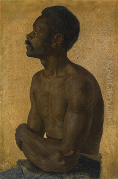 Portrait Of An African Man Oil Painting by Lorenz Frolich