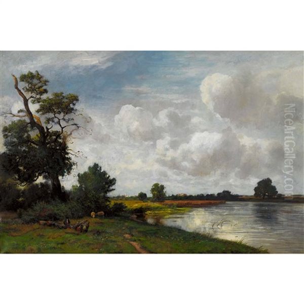 Uferlandschaft Oil Painting by Otto Froelicher