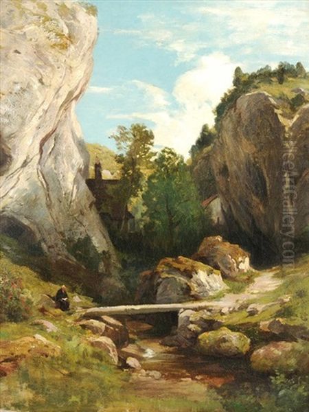 St. Verena-schlucht Bei Solothurn Oil Painting by Otto Froelicher