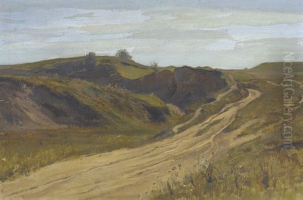 Landschaft Mit Weg (study) Oil Painting by Otto Froelicher