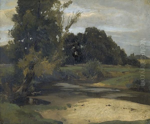 Bewaldete Landschaft Mit Bach Oil Painting by Otto Froelicher