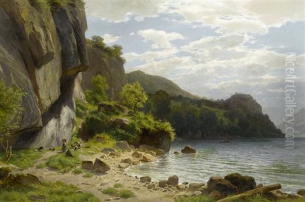 Am Seeufer Oil Painting by Otto Froelicher