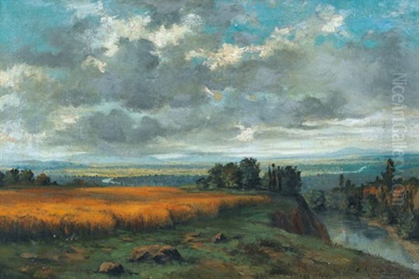 Amperlandschaft Unter Gewitterwolken Oil Painting by Otto Froelicher