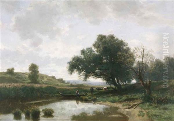 Sommerlandschaft Oil Painting by Otto Froelicher