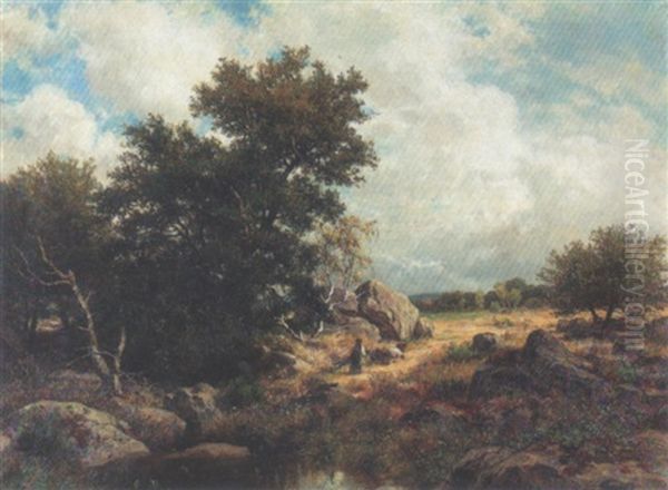 Landschaft Mit Schaferin Oil Painting by Otto Froelicher