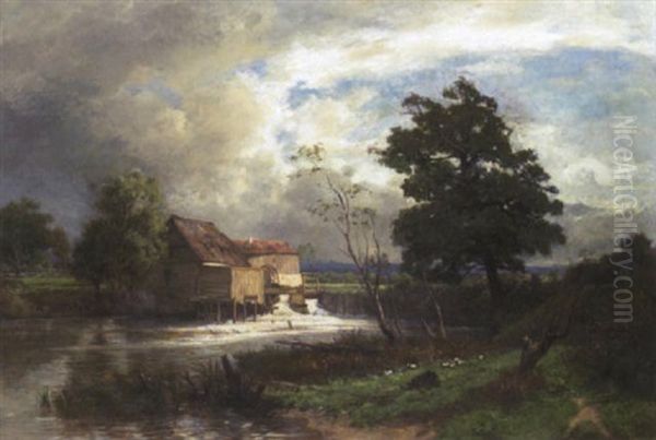 Muhle Am Fluss Oil Painting by Otto Froelicher