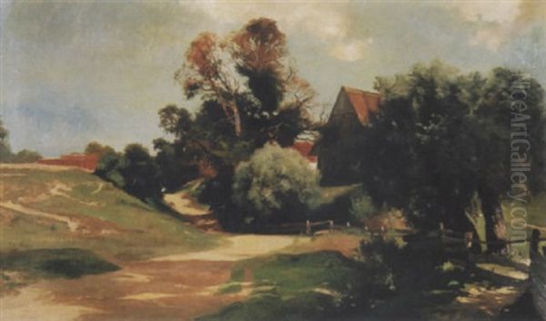 Sommerliche Landschaft Mit Gehoft Oil Painting by Otto Froelicher