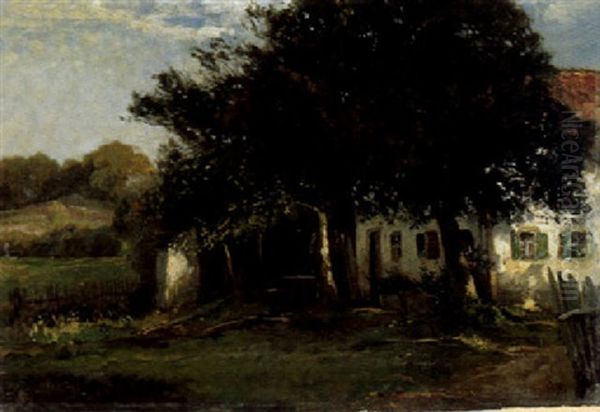 Landschaft Mit Bauernhaus Oil Painting by Otto Froelicher