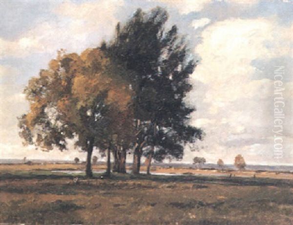 Landschaft Mit Baumgruppe Oil Painting by Otto Froelicher