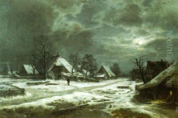 Winternacht Oil Painting by Otto Froelicher