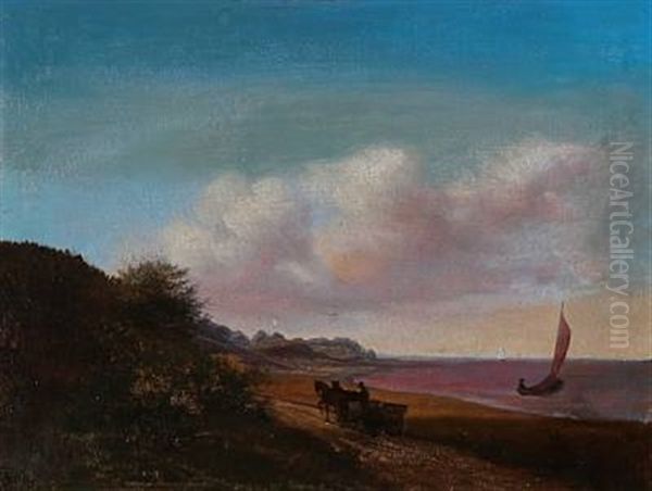 Coastal Scene Oil Painting by Henrik Christian From