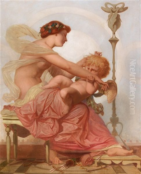 Cupid And Psyche Oil Painting by Jacques Victor Eugene Froment-Delormel