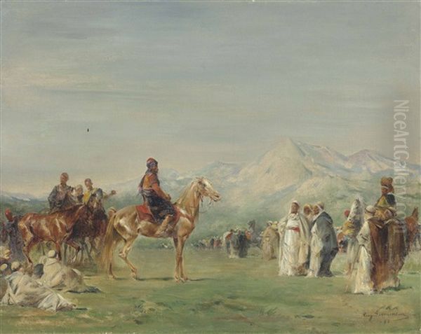 Campement Arabe Dans Les Montagnes De L'atlas Oil Painting by Eugene Fromentin