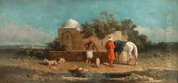 La Fontaine Oil Painting by Eugene Fromentin