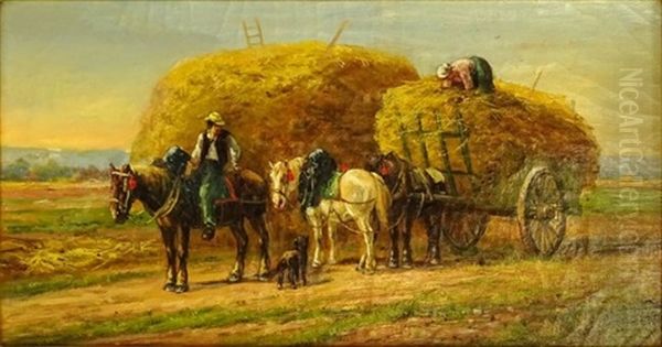 Hat Wagon With Figures Oil Painting by Eugene Fromentin