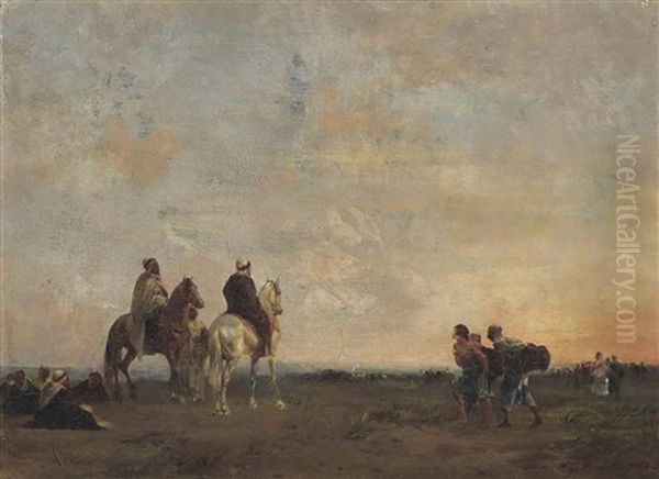 In The Desert Oil Painting by Eugene Fromentin