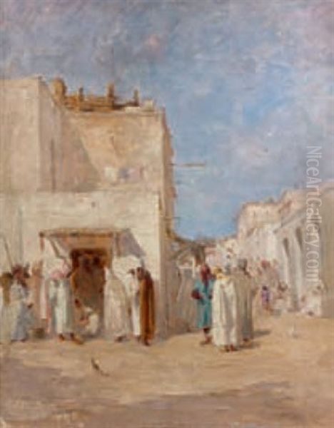 Place Animee A Biskra Oil Painting by Eugene Fromentin