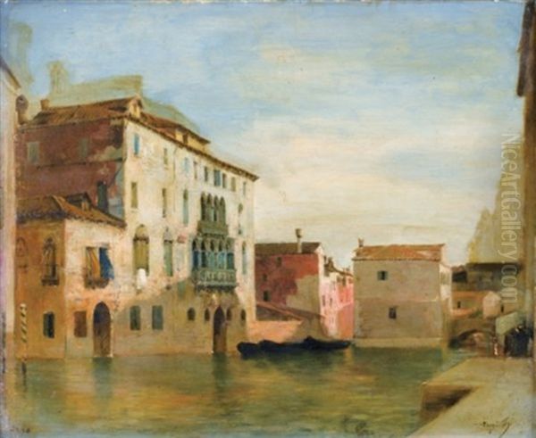 Vue D'un Canal A Venise Oil Painting by Eugene Fromentin