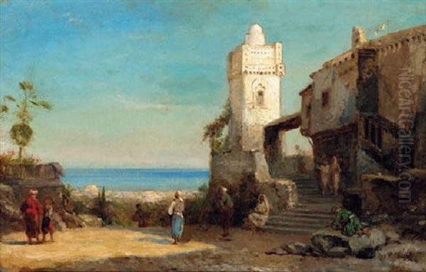 Sur La Terrace Oil Painting by Eugene Fromentin