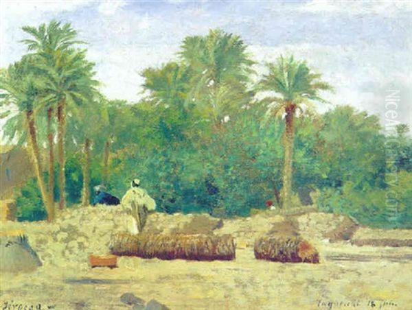 Dans L'oasis De Laghouat Oil Painting by Eugene Fromentin